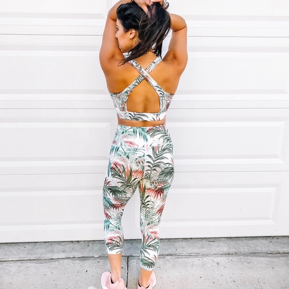 LAST ONE Tropical Palms Yoga Workout BOTTOM ONLY - Picture 2 of 5